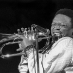 11 March 1994: Hugh Masekela during a performance at the Manhattan Center in New York City. (Photograph by Jack Vartoogian/Getty Images)