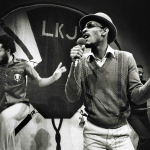 10 January 1980: Linton Kwesi Johnson (right) performing on stage at the Paradiso in Amsterdam, The Netherlands. (Photograph by Rob Verhorst/Redferns)