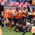 28 April 2018: Oupa Mohoje of the Cheetahs during the Guinness PRO14 match between Southern Kings and Toyota Cheetahs at Nelson Mandela Bay Stadium in Port Elizabeth. (Photograph by Michael Sheehan/Gallo Images)