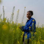 6 September 2018: 27-year-old Dineo Boshomane standing in a field of some of the Chinese spinach which she grows on her one-hectare farm in Northern Farm, Diepsloot.