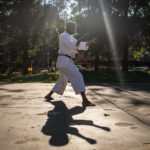 16 October 2018: Sensei Emmanuel Mwamba leads a morning class in karate lessons at Yeoville Park in Johannesburg’s inner city.