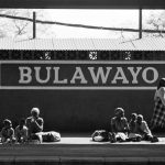 Women and children waiting for a train at Bulawayo station, Zimbabwe in this photograph from 1985. (Photograph by Dario Mitidieri/Getty Images)