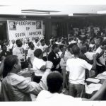 Circa 1980s: Shop stewards at a Fosatu congress. (Photograph courtesy of Wits Historical Papers)