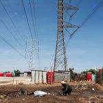 4 December 2018: The electric power lines that pass over some of the shacks at Vusimuzi in Ekurhuleni.