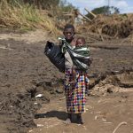 30 March 2019: Fatima Randinho and her very sick grandchild Rude Luis, 2, in the flood-devastated Metuchira village.