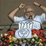 3 April 2019: Indian Prime Minister Narendra Modi speaks at the public rally at Brigade ground in Kolkata, India. Around 900 million people will vote during India's general election, from 11 April to 19 May. (Photograph by Atul Loke/Getty Images)