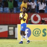 27 February 2019: Phakamani Mahlambi of Mamelodi Sundowns celebrates his goal during the Absa Premiership match against Cape Town City at Loftus Versfeld in Tshwane. (Photograph by Lefty Shivambu/Gallo Images)