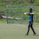 26 March 2019: Tornado FC goalkeeper Phuti Lekoloane during a training session at the North End Stadium in East London.