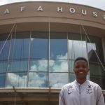 7 November 2018: Banyana Banyana centreback Bambanani Mbane outside SAFA House in Johannesburg.