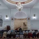 19 May 2019: Sheikh Moeghammad Moerat leads men in prayer at the Zeenatul Islam mosque in District Six, Cape Town.