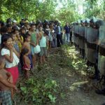 17 April 2001: Children of members of Brazil’s Landless Workers Movement (MST) occupy a ranch at Belém-Brasilia Highway in Pará State, northern Brazil. The occupation was part of “Red April”, the anniversary of a massacre in which 19 MST members were killed by the police in Eldorado dos Carajas. (Photograph by Paulo Amorim)