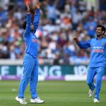 12 July 2018: Kuldeep Yadav of India celebrates with Yuzvendra Chahal after dismissing David Willey of England during the Royal London One-Day Cup match at Trent Bridge in Nottingham, England. (Photograph by Gareth Copley/Getty Images)