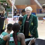 28 November 2018: Spar Proteas coach Norma Plummer speaks to her netball team before their Diamond Challenge game against Botswana at the Ngoako Ramatlhodi centre in Polokwane. (Photograph by Reg Caldecott/Gallo Images)