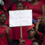 8 October 2018: Abahlali baseMjondolo members marching to Durban City Hall in protest against the alleged murders of its members. The shack dwellers’ movement has paid a heavy price for organising land occupations in opposition to the ruling party.