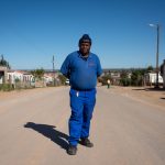 30 July 2019: Vuyisile Sikani, the co-ordinator of the Sunday’s River Valley Worker’s Forum, on a road near Addo.