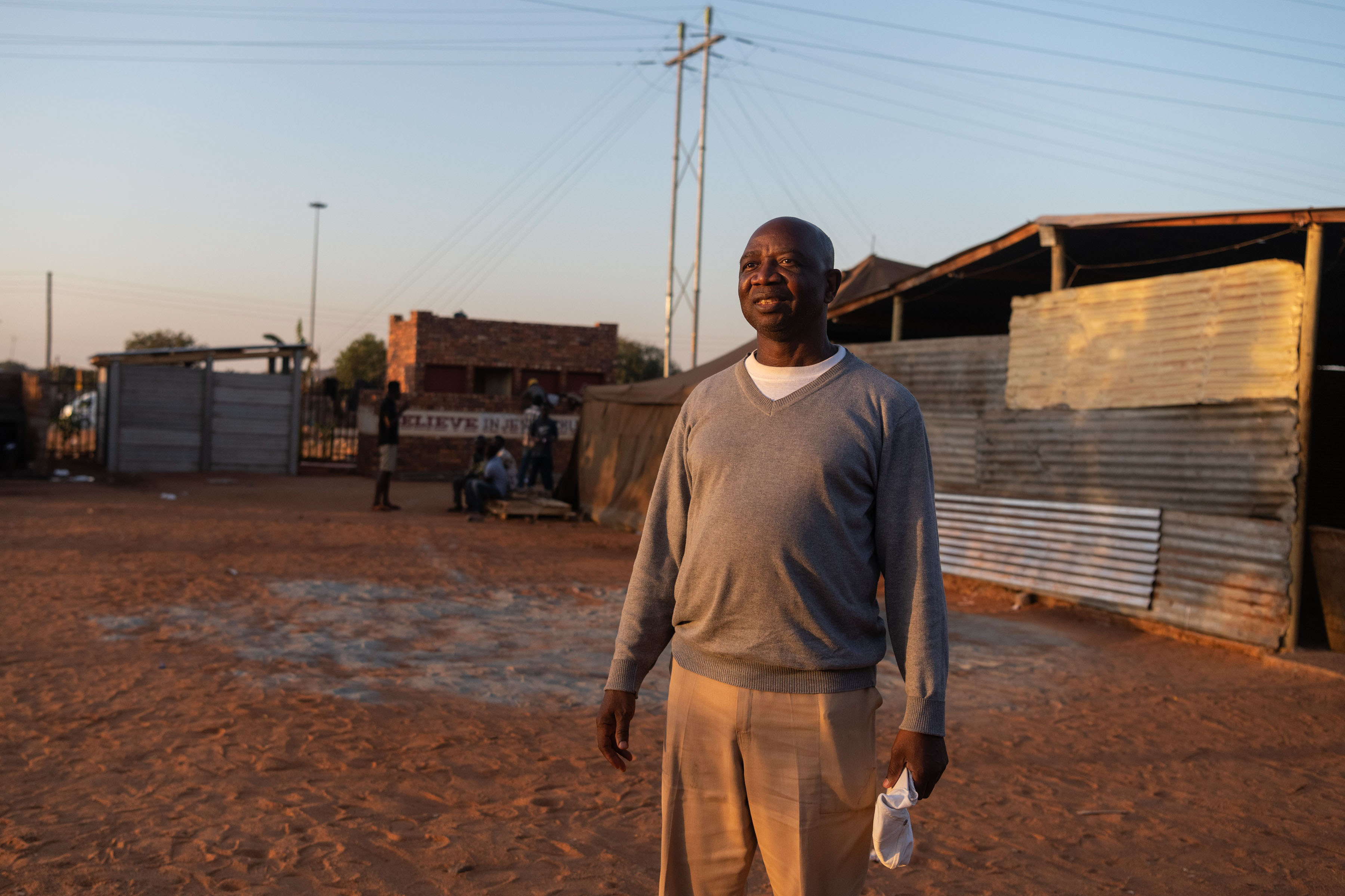 24 July 2019: Bishop Simon Sithole, who established a shelter for asylum seekers in the grounds of the I Believe in Jesus Church in Nancefield-Messina. He says more than 700 men are living there.