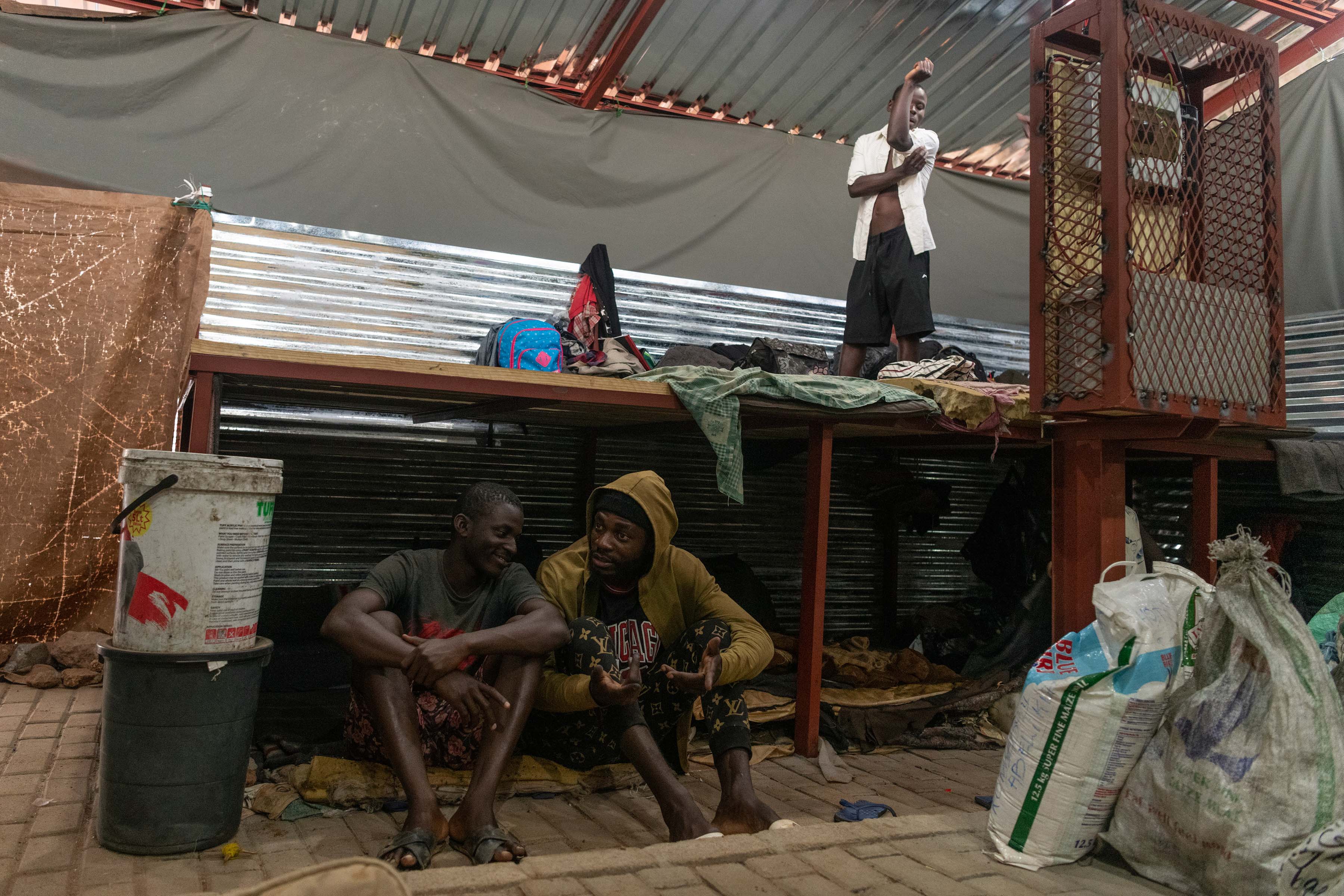 24 July 2019: Chance Bisimwa (left, on floor) and Frank Mwenemboka (right) are asylum seekers from the DRC.