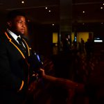 15 August 2019: Lizo Gqoboka during a Springbok rugby media briefing at the Southern Sun Pretoria hotel in Tshwane, South Africa. (Photograph by Johan Rynners/Gallo Images)