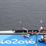 12 August 2016: The South African rowers after competing in the men's four final A at the Olympic Games in Rio de Janeiro, Brazil. (Photograph by Ezra Shaw/Getty Images)