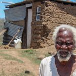 December 2015: Zabalaza Mshengu outside his home on Edmore Farm. Mshengu died on 13 August 2018 before this year’s court ruling in July. (Photograph by the Association for Rural Advancement)