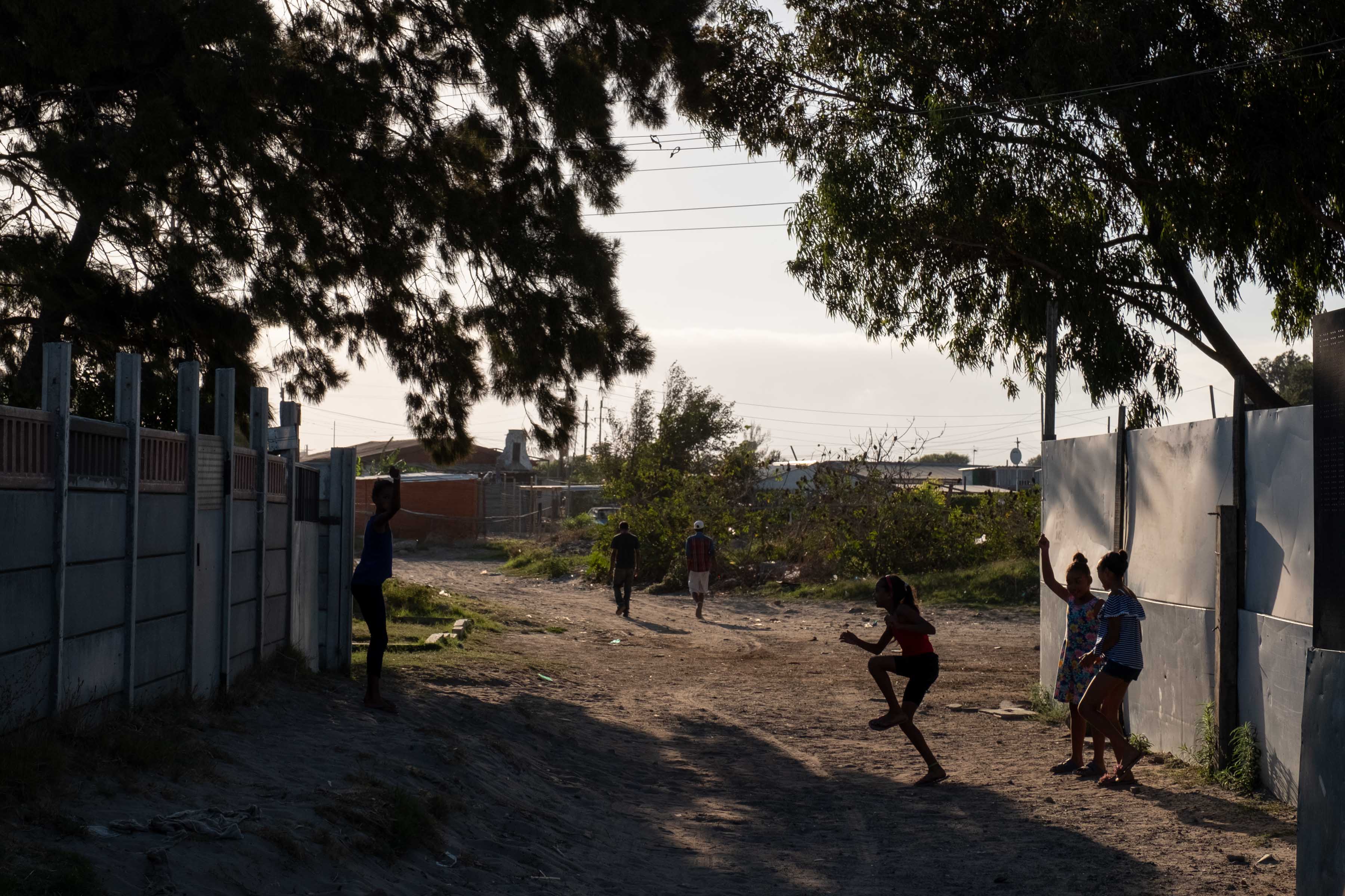 23 February 2019: Young girls playing with a skipping rope at the Klipfontein Mission Station. 