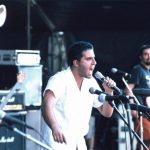 24 November 2001: Mexican ska punks Los de Abajo on stage. (Photograph by Jon Lusk/Redferns)