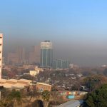 30 July 2019: Severe air pollution over the central business district of Tshwane. (Photograph by Caradee Wright)