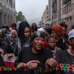 21 September 2019: Members of the Commercial, Stevedoring, Agricultural and Allied Workers Union making their way down Darling Street in Cape Town, South Africa, in protest against poor working and living conditions on farms.