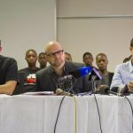 28 August 2014: (From left) Former arms deal critics Hennie van Vuuren, Andrew Feinstein and Paul Holden, in Pretoria. (Photograph by Gallo Images/Foto24/Craig Niewenhuizen)