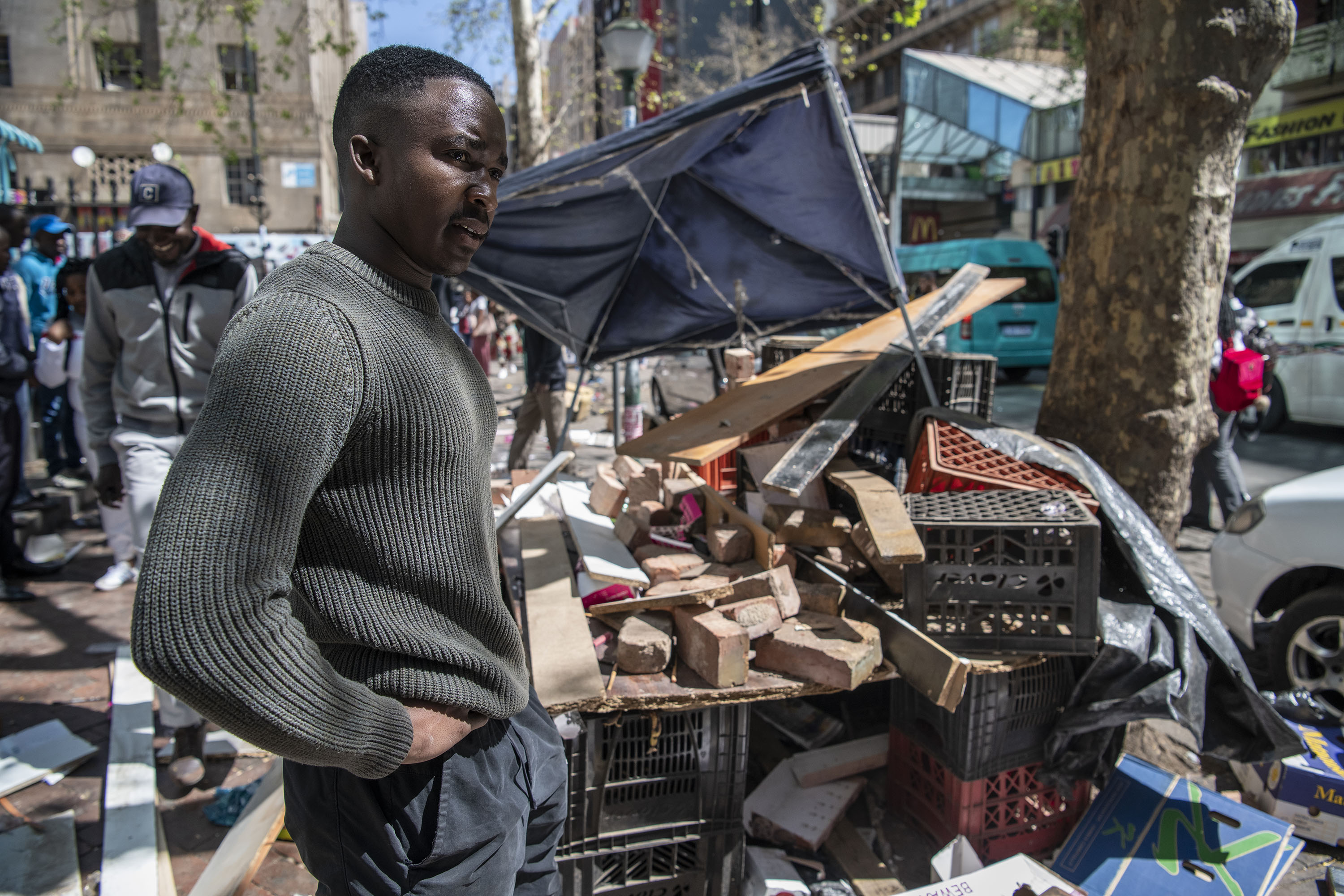 2 September 2019: Gift Ngema, a South African from Soweto, was left in shock after the mob attacked his street stall where he sold cosmetics, looting all his goods and stealing his personal belongings. 