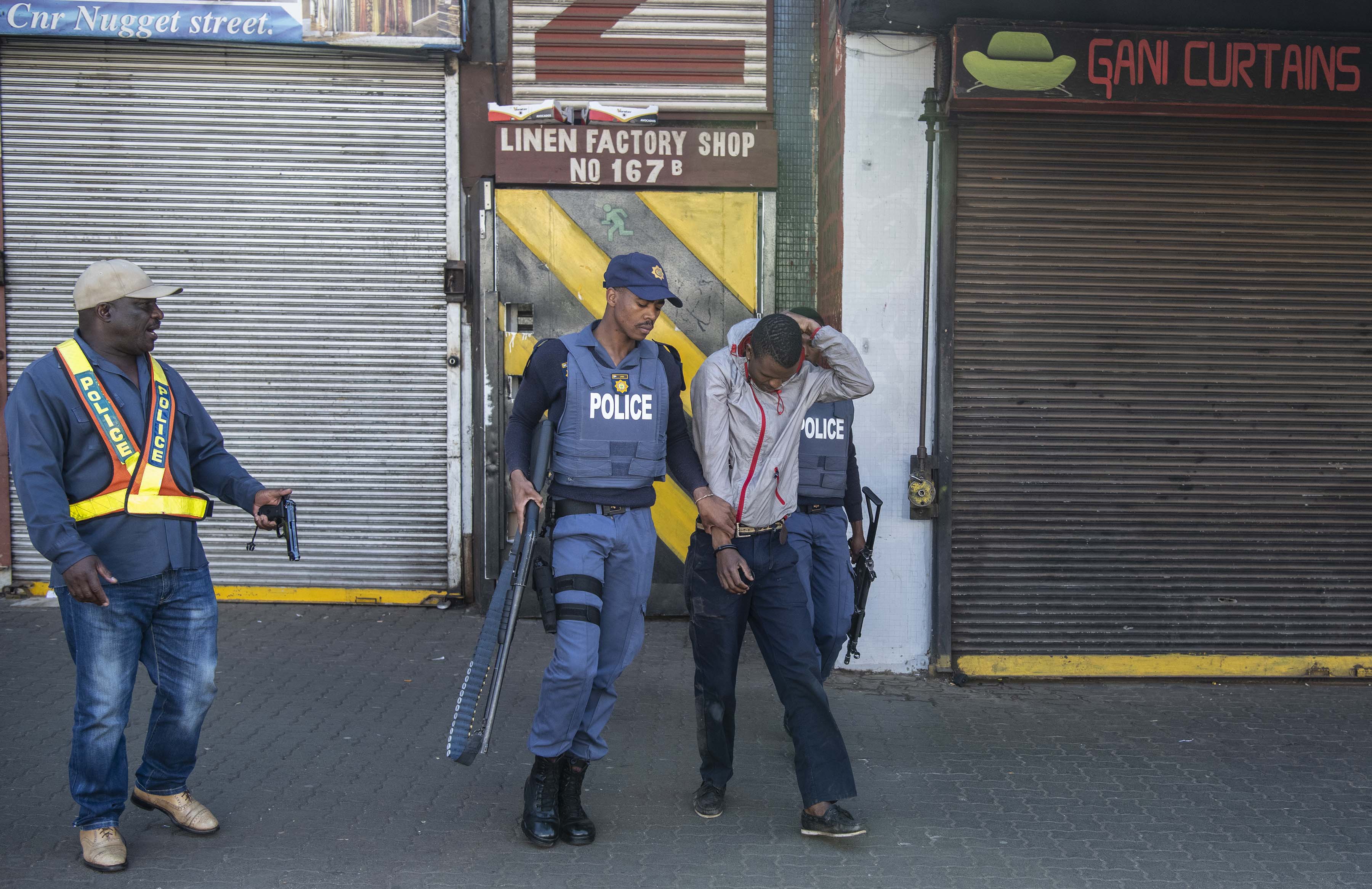 2 September 2019: The police making an arrest after the rampage. 