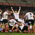 24 August 2019: The Cheetahs celebrate during their Currie Cup game against Western Province at the Toyota Stadium in Bloemfontein. They won 38-33. (Photograph by Johan Pretorius/Gallo Images)