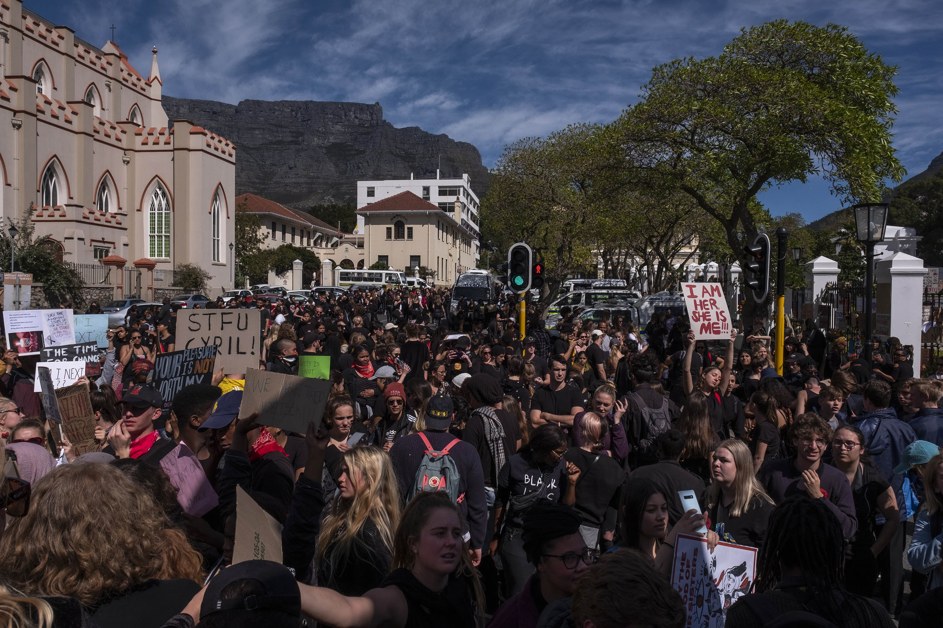 5 September 2019: There was a feeling of solidarity among the women filling the streets outside Parliament as they showed their frustration at the lack of response from government. Many placards pointed to the fact that women are tired of the status quo.