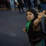 16 August 2019: A woman gestures during a protest against the sexual abuse of women in Mexico City, Mexico. (Photograph by Cristopher Rogel Blanquet / Getty Images)