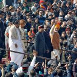 26 January 2019: India’s Prime Minister Narendra Modi, South Africa's President Cyril Ramaphosa and India's President Ramnath Kovind leave after attending the Republic Day parade in New Delhi, India. (Photograph by Reuters/Altaf Hussain)