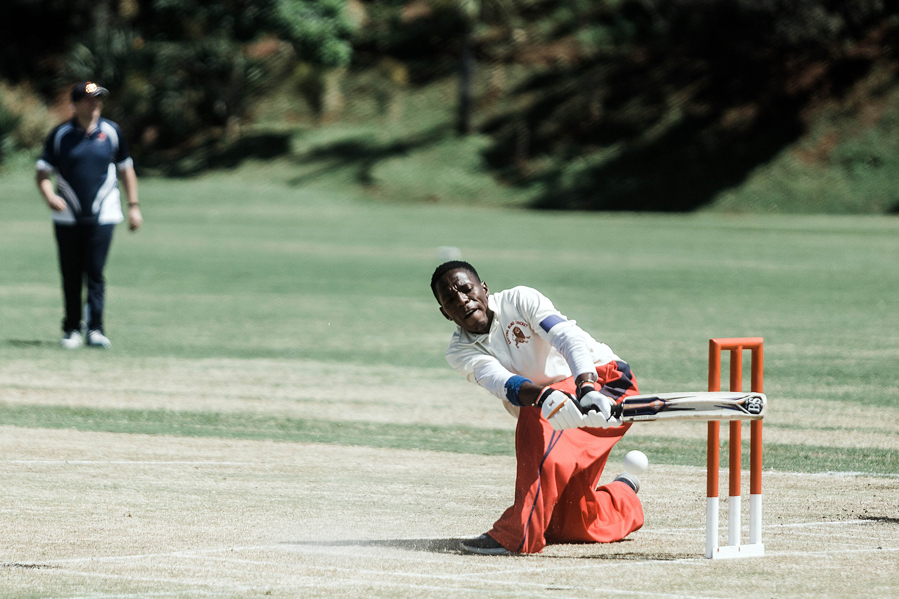 25 September 2019: A batsman from Central Gauteng in red hits the ball during a game against Northern Gauteng. 
