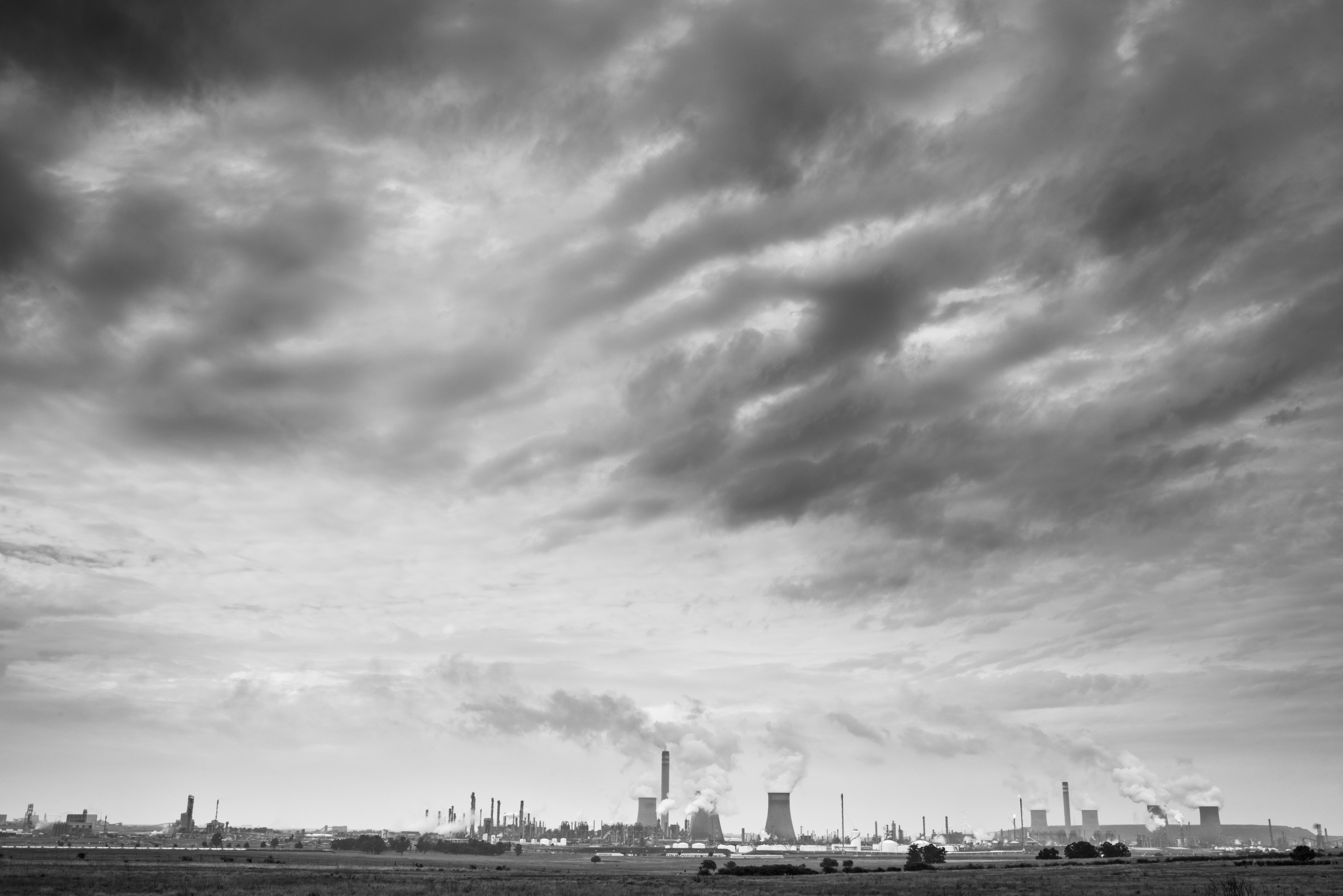 The Sasol Synfuels Plant. This facility is the greatest single point of emissions in the world. Secunda, Mpumalanga.