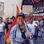 1996: Queer activist Beverley Ditsie at the Joburg Pride march. (Rose Pereira Collection, Gala Queer Archives)