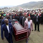 16 September 2017: The funeral of slain former ANC Youth League secretary general Sindiso Magaqa in Umzimkulu. Sindiso was a friend of Thabiso Zulu, who recently survived an assasination attempt. (Photograph by Gallo Images/Sunday Times/Thuli Dlaminii)