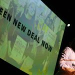 13 May 2019: US Representative Alexandria Ocasio-Cortez advocates for the Green New Deal during a rally at Howard University in Washington, DC. (Photograph by Alex Wong/Getty Images)