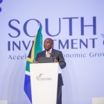 6 November 2019: President Cyril Ramaphosa addressing attendees at the gala dinner that formed part of the second South Africa Investment Conference held in Sandton, Johannesburg. (Photograph courtesy of the South Africa Investment Conference)