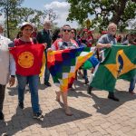 12 November 2019: People’s Brics meeting attendees from around the world marching in solidarity with the people of Bolivia.