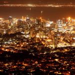 18 June 2019: A clear divide between the areas of Cape Town with power and those without, as discussed in Crispian Olver’s book, A House Divided. (Photograph by Reuters/Mike Hutchings)