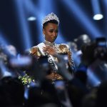 8 December 2019: South Africa’s Zozibini Tunzi is crowned Miss Universe at the 2019 pageant in Atlanta, Georgia, in the United States. (Photograph by Paras Griffin/Getty Images)