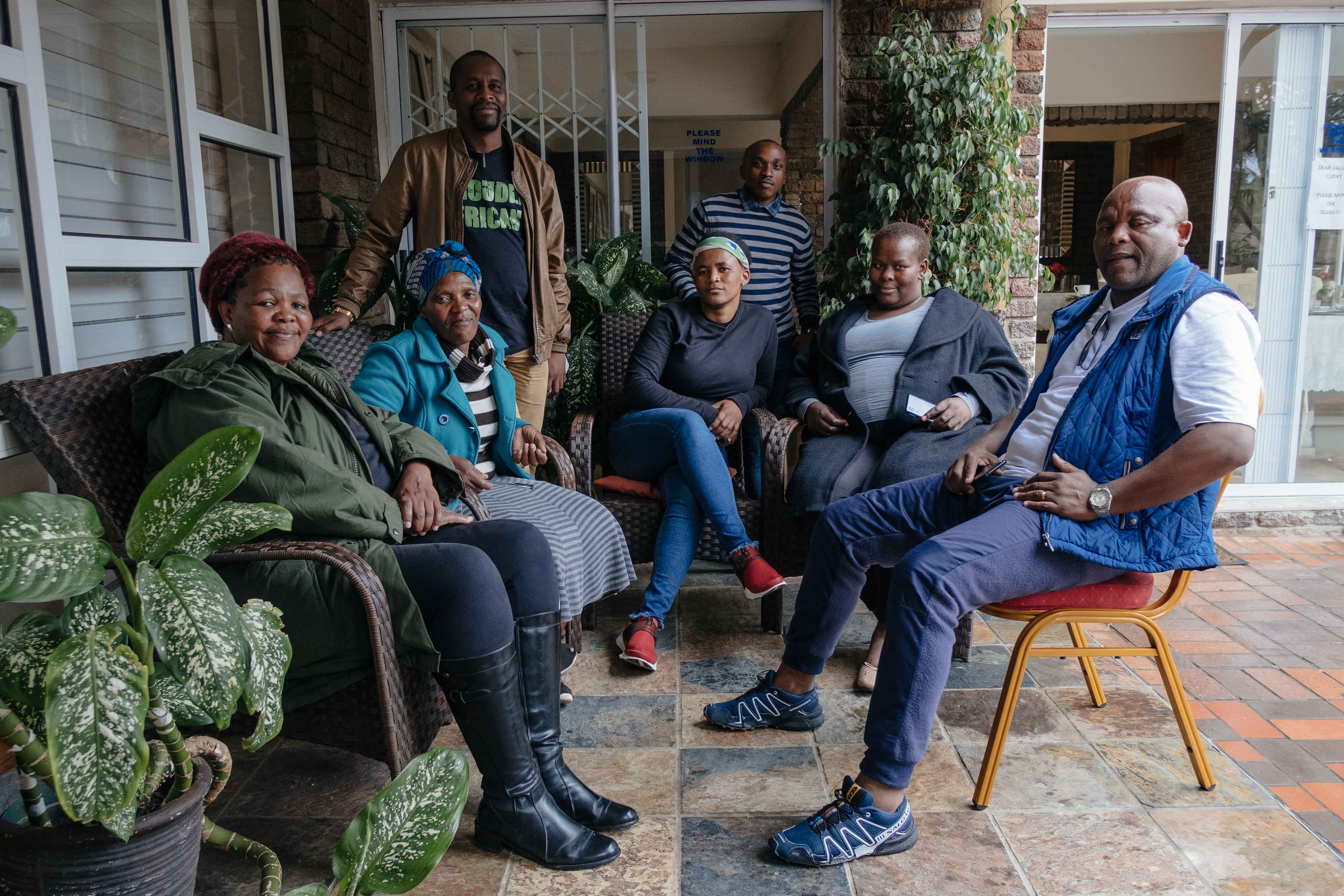 11 November 2019: Community leaders at the water crisis workshop, from left, Nokuzola Bulana, Cynthia JamJam, Mthandazo Ndlovu, Nonkozo Hlaziya, Siphelele Mcetywa, Govana Yanga and Xolani Ngxatu.