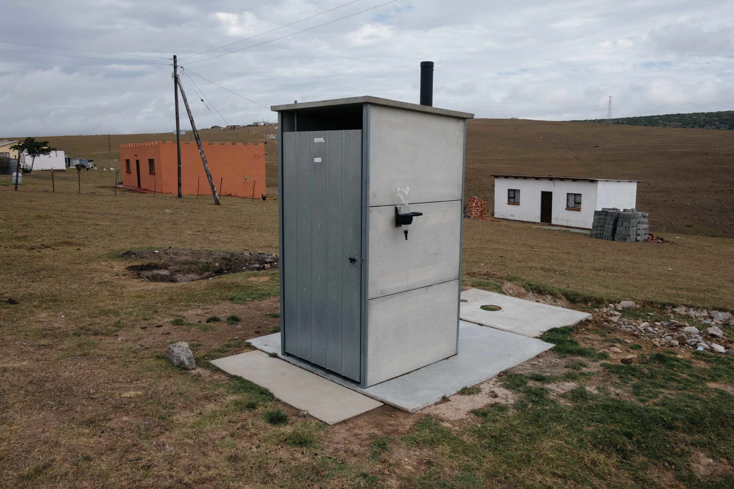 10 November 2019: A new pit latrine at Ngqwele Village in Ngqushwa Municipality, Eastern Cape. The toilets require no running water, helping to alleviate pressure on municipal water supplies.