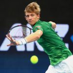 6 January 2020: Kevin Anderson of South Africa moves into a forehand during his match against Cristian Garin of Chile on day four of the 2020 ATP Cup Group Stage at the Pat Rafter Arena in Brisbane, Australia.