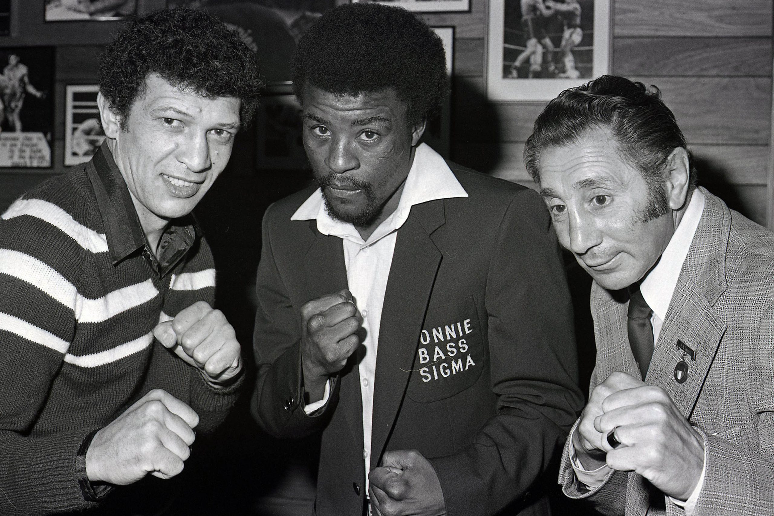 Undated: From left, boxers Arnold Taylor, Peter Mathebula and Vic Toweel during a sports event in South Africa. (Photograph by Wessel Oosthuizen/Gallo Images)