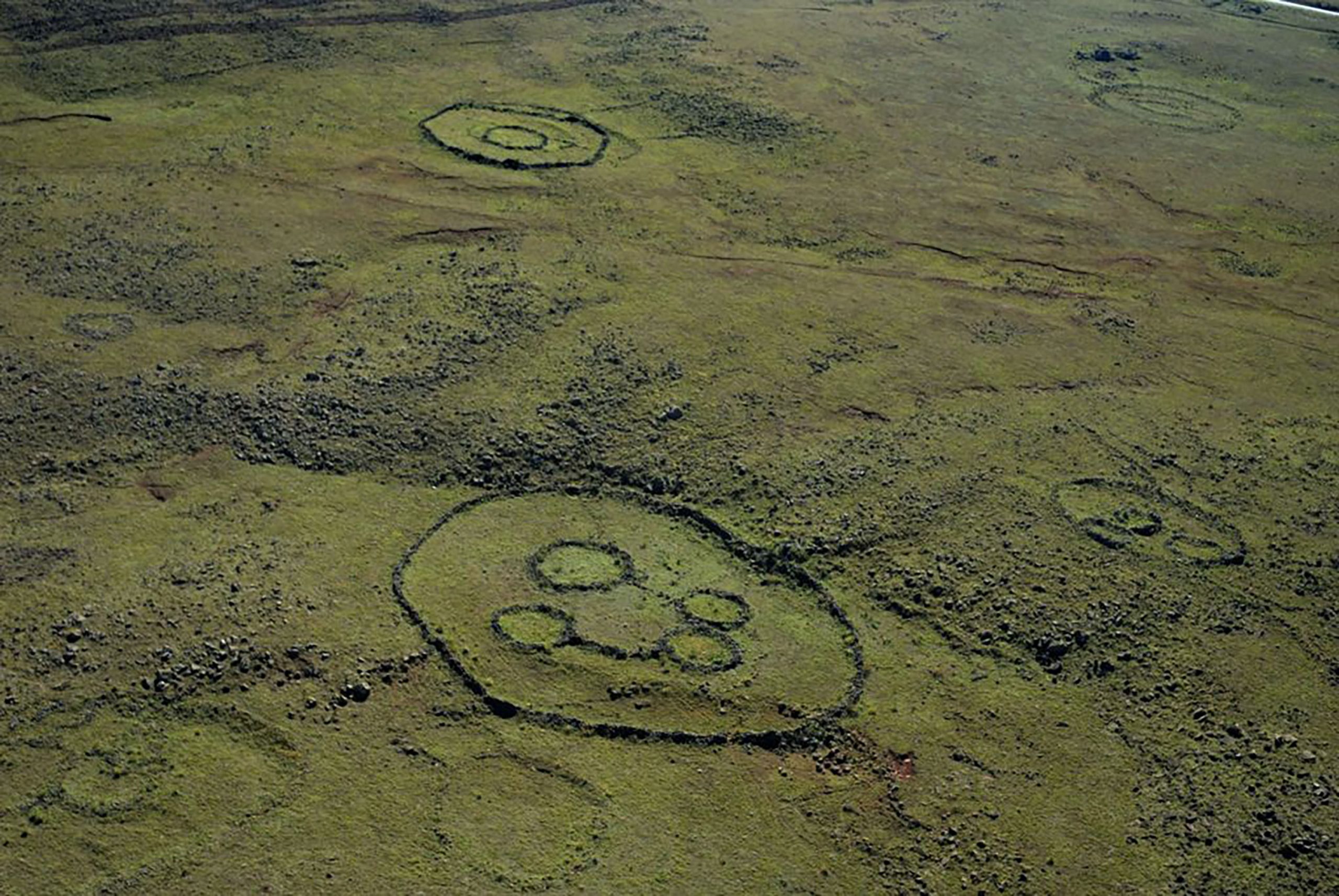 Undated: An aerial photo showing the stone structures left behind by the Bokoni. (Photograph by Graeme Williams/Wits University)