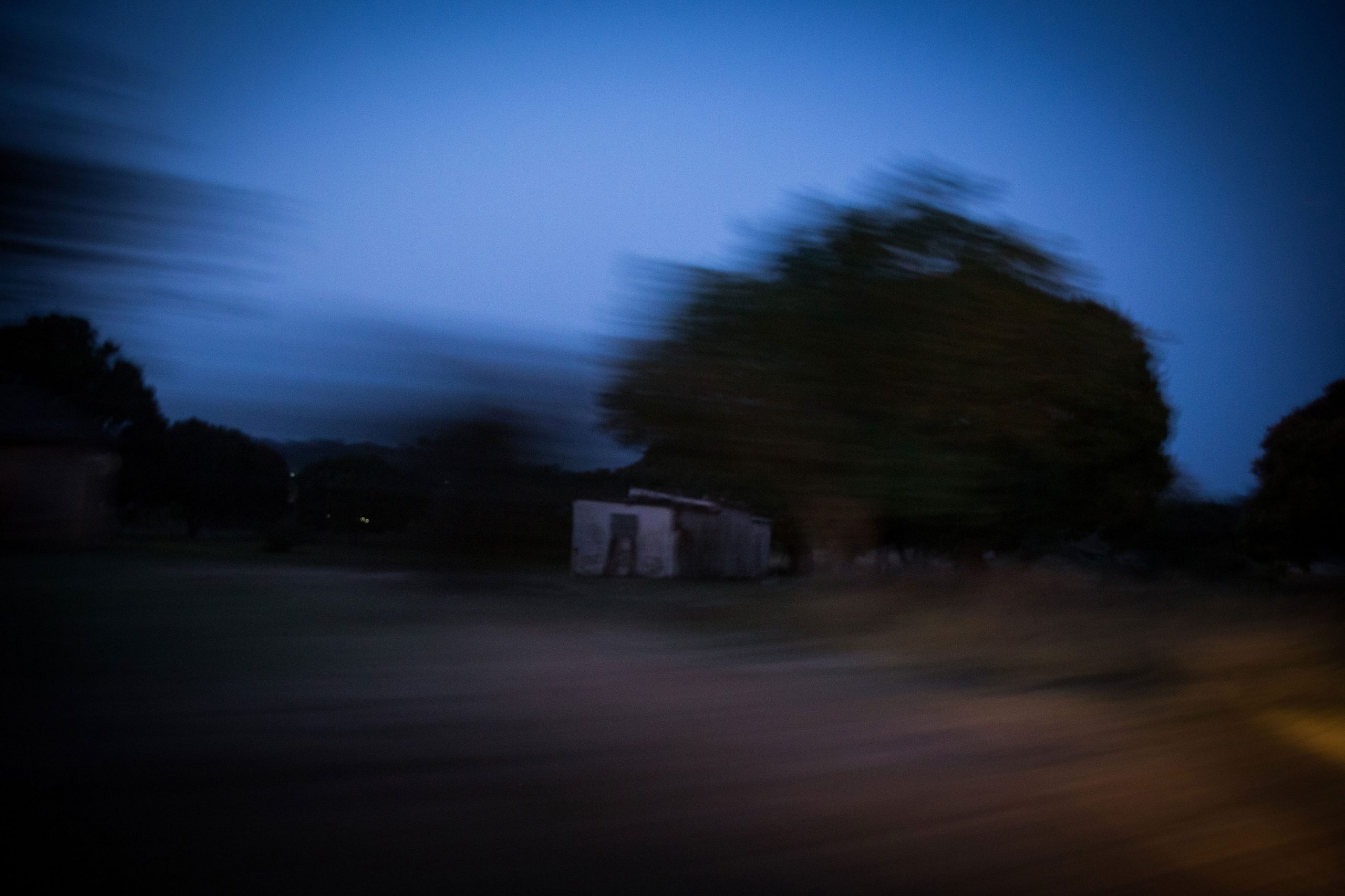 26 November 2018: Dusk descends on an abandoned property near Clare Stewart’s former homestead. Stewart was an active ANC member, which drew scrutiny in an area ravaged by conflict between the ANC and the IFP. 